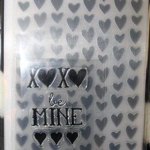 NWT  Embossing Folder & clear Stamp